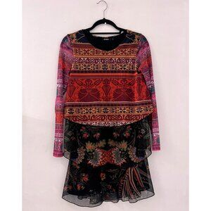 Desigual‎ Layered Long sleeve Mini Dress Size Small